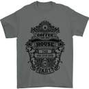Coffee House Mens T-Shirt Cotton Gildan Charcoal