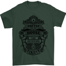 Coffee House Mens T-Shirt Cotton Gildan Forest Green
