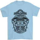 Coffee House Mens T-Shirt Cotton Gildan Light Blue