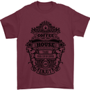 Coffee House Mens T-Shirt Cotton Gildan Maroon