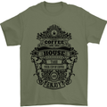 Coffee House Mens T-Shirt Cotton Gildan Military Green