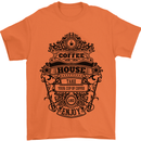 Coffee House Mens T-Shirt Cotton Gildan Orange