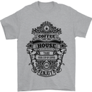 Coffee House Mens T-Shirt Cotton Gildan Sports Grey