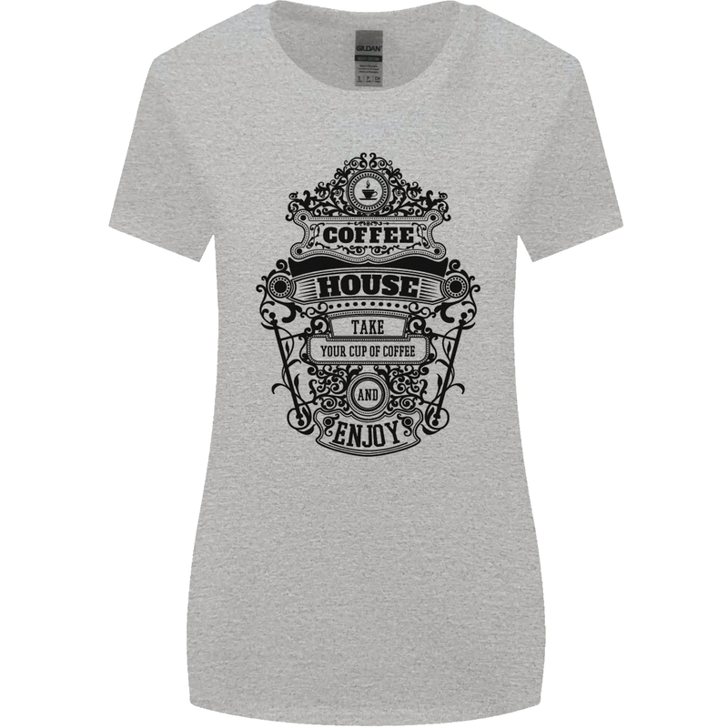 Coffee House Womens Wider Cut T-Shirt Sports Grey