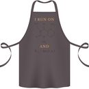 Coffee I Run On Caffeine and Chaos Funny Cotton Apron 100% Organic Dark Grey