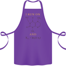 Coffee I Run On Caffeine and Chaos Funny Cotton Apron 100% Organic Purple