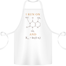 Coffee I Run On Caffeine and Chaos Funny Cotton Apron 100% Organic White