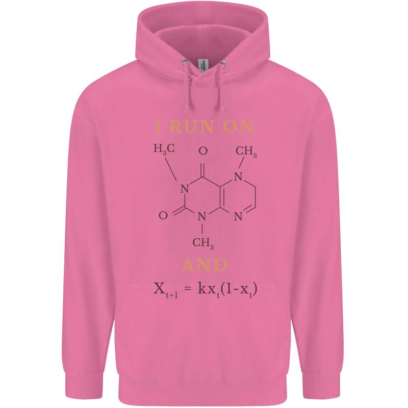 Coffee I Run On Caffeine and Chaos Funny Mens 80% Cotton Hoodie Azelea