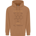 Coffee I Run On Caffeine and Chaos Funny Mens 80% Cotton Hoodie Caramel Latte