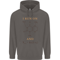 Coffee I Run On Caffeine and Chaos Funny Mens 80% Cotton Hoodie Charcoal