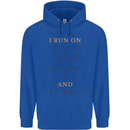 Coffee I Run On Caffeine and Chaos Funny Mens 80% Cotton Hoodie Royal Blue
