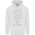 Coffee I Run On Caffeine and Chaos Funny Mens 80% Cotton Hoodie White