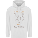Coffee I Run On Caffeine and Chaos Funny Mens 80% Cotton Hoodie White