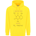 Coffee I Run On Caffeine and Chaos Funny Mens 80% Cotton Hoodie Yellow