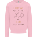 Coffee I Run On Caffeine and Chaos Funny Mens Sweatshirt Jumper Light Pink