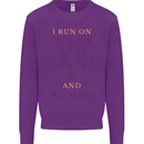 Coffee I Run On Caffeine and Chaos Funny Mens Sweatshirt Jumper Purple