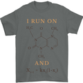 Coffee I Run On Caffeine and Chaos Funny Mens T-Shirt Cotton Gildan Charcoal