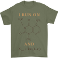 Coffee I Run On Caffeine and Chaos Funny Mens T-Shirt Cotton Gildan Military Green