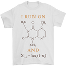 Coffee I Run On Caffeine and Chaos Funny Mens T-Shirt Cotton Gildan White