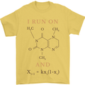 Coffee I Run On Caffeine and Chaos Funny Mens T-Shirt Cotton Gildan Yellow
