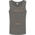 Coffee I Run On Caffeine and Chaos Funny Mens Vest Tank Top Charcoal
