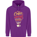 Coffee Is Always a Good Idea Funny Mens 80% Cotton Hoodie Purple