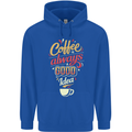 Coffee Is Always a Good Idea Funny Mens 80% Cotton Hoodie Royal Blue