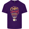 Coffee Is Always a Good Idea Funny Mens Cotton T-Shirt Tee Top Purple