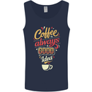 Coffee Is Always a Good Idea Funny Mens Vest Tank Top Navy Blue