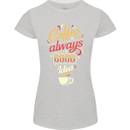 Coffee Is Always a Good Idea Funny Womens Petite Cut T-Shirt Sports Grey