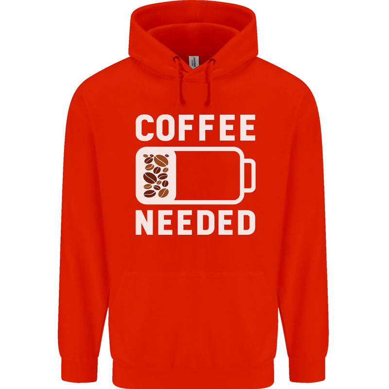 Coffee Needed Funny Addict Childrens Kids Hoodie Bright Red