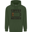 Coffee Needed Funny Addict Childrens Kids Hoodie Forest Green