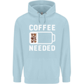 Coffee Needed Funny Addict Childrens Kids Hoodie Light Blue
