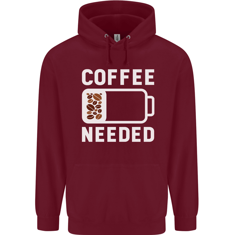 Coffee Needed Funny Addict Childrens Kids Hoodie Maroon