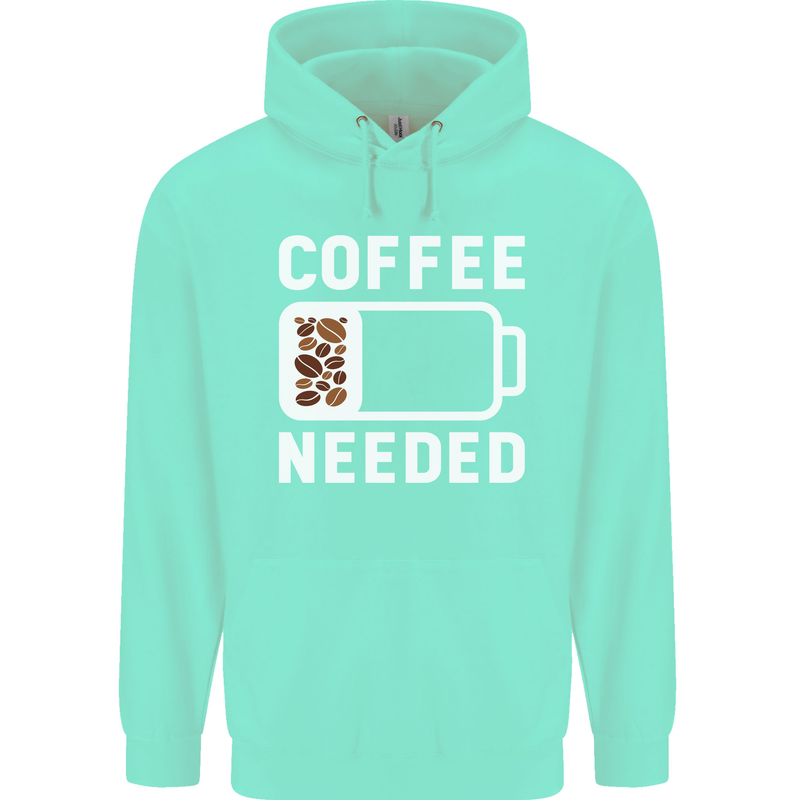 Coffee Needed Funny Addict Childrens Kids Hoodie Peppermint