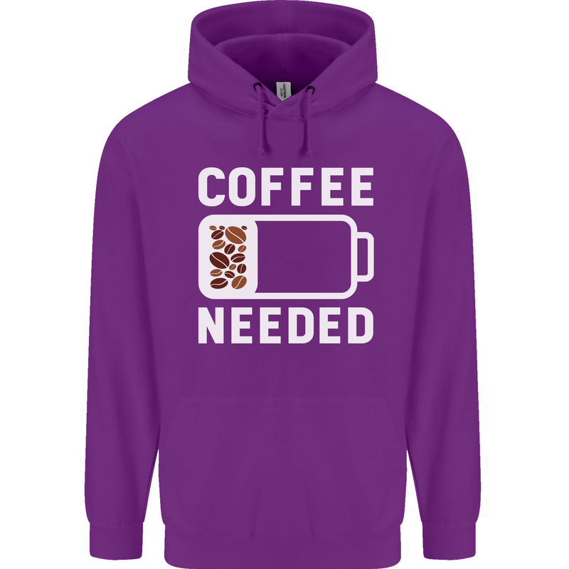 Coffee Needed Funny Addict Childrens Kids Hoodie Purple
