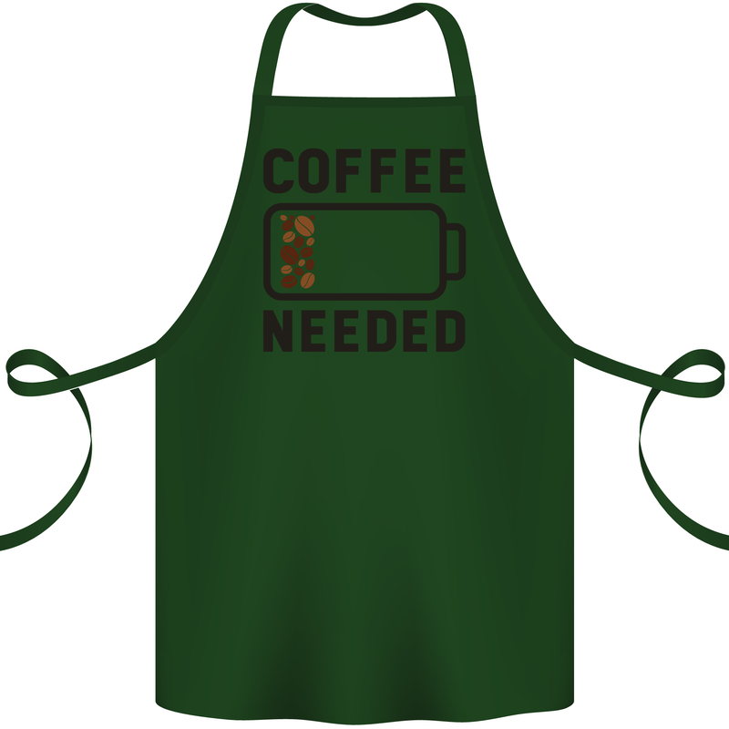 Coffee Needed Funny Addict Cotton Apron 100% Organic Forest Green