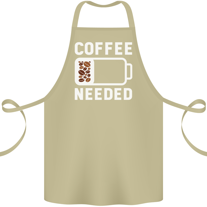 Coffee Needed Funny Addict Cotton Apron 100% Organic Khaki