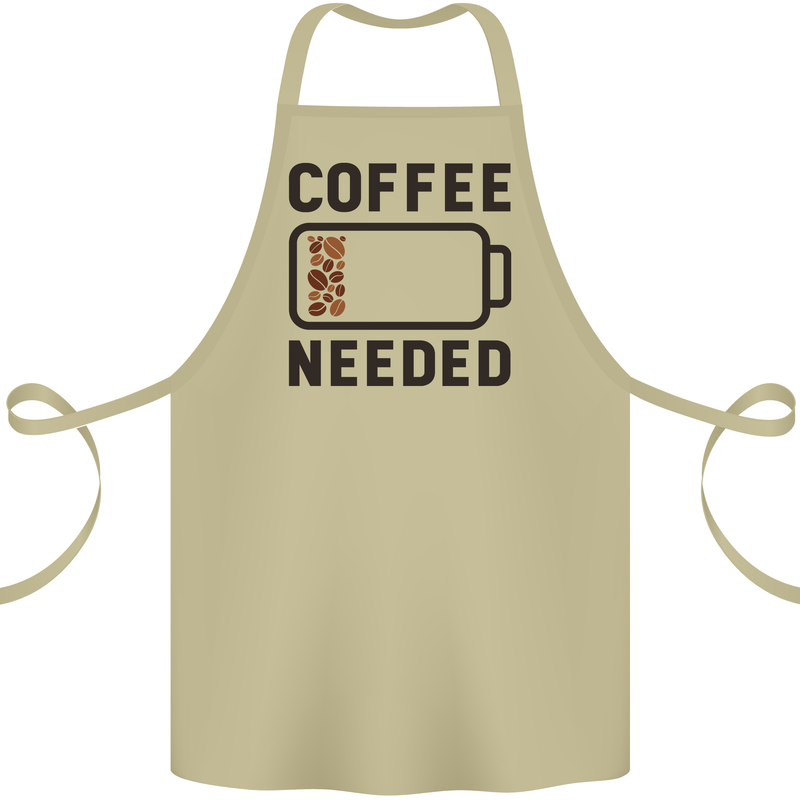Coffee Needed Funny Addict Cotton Apron 100% Organic Khaki