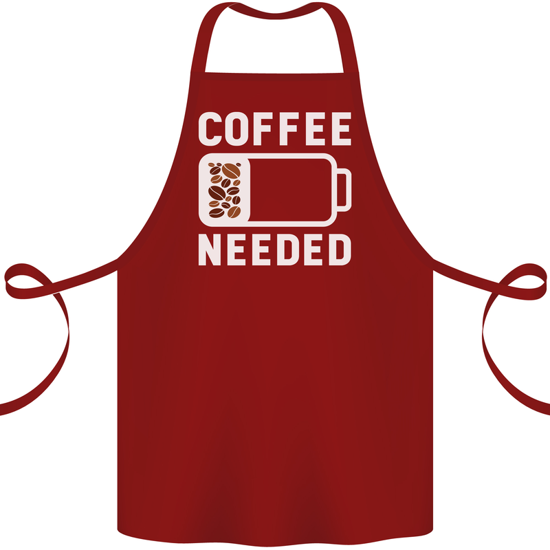 Coffee Needed Funny Addict Cotton Apron 100% Organic Maroon