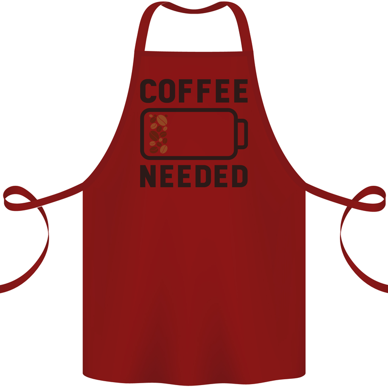 Coffee Needed Funny Addict Cotton Apron 100% Organic Maroon