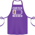 Coffee Needed Funny Addict Cotton Apron 100% Organic Purple