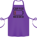 Coffee Needed Funny Addict Cotton Apron 100% Organic Purple
