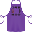 Coffee Needed Funny Addict Cotton Apron 100% Organic Purple