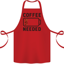 Coffee Needed Funny Addict Cotton Apron 100% Organic Red