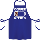 Coffee Needed Funny Addict Cotton Apron 100% Organic Royal Blue