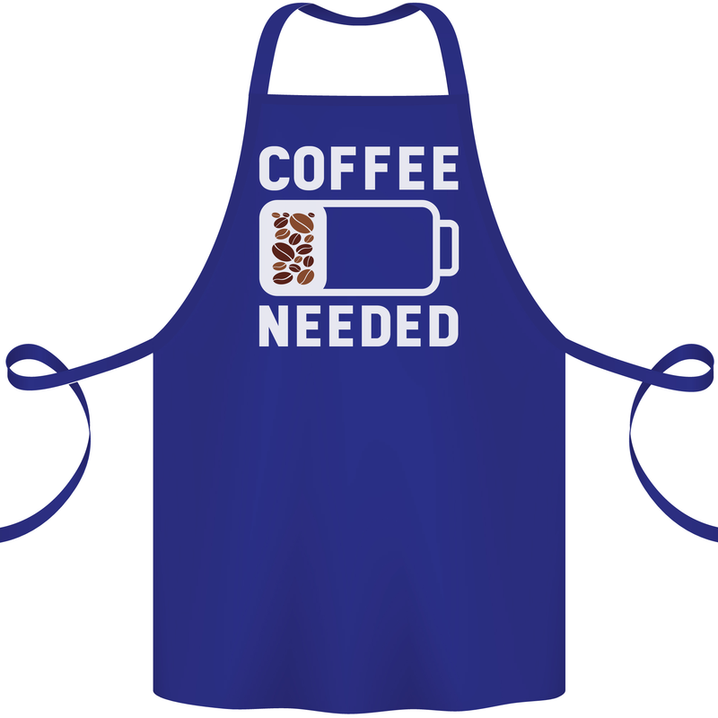 Coffee Needed Funny Addict Cotton Apron 100% Organic Royal Blue