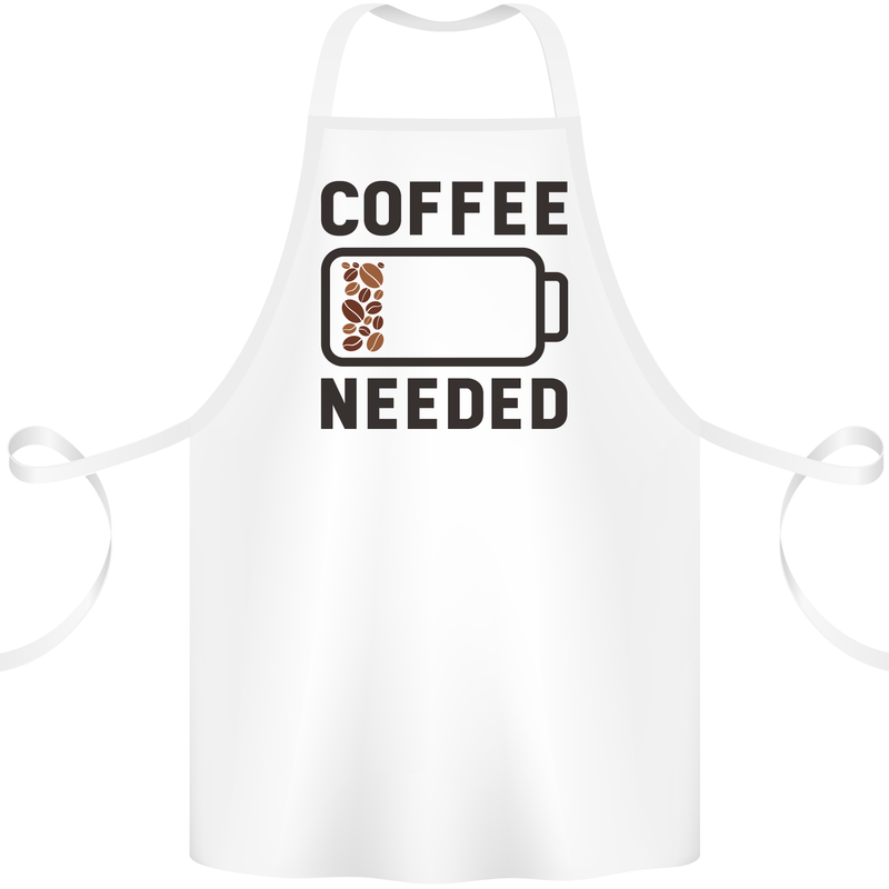 Coffee Needed Funny Addict Cotton Apron 100% Organic White