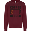 Coffee Needed Funny Addict Kids Sweatshirt Jumper Maroon