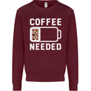 Coffee Needed Funny Addict Kids Sweatshirt Jumper Maroon